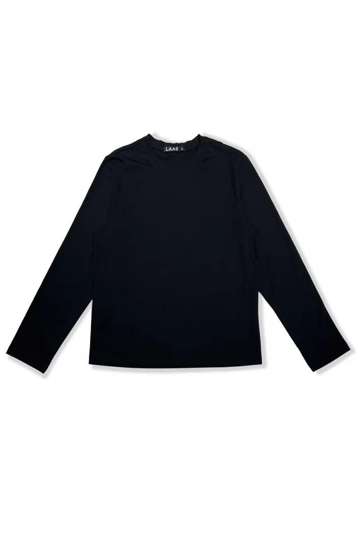 ÁO THUN COTTON TAY DÀI ĐEN