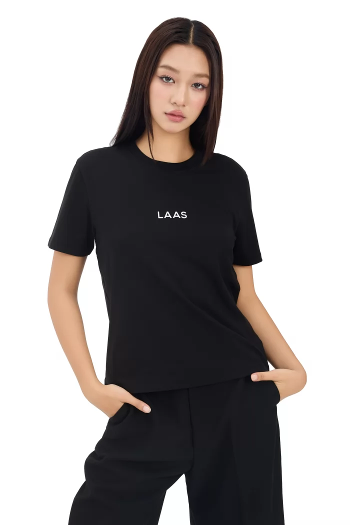 ÁO THUN COTTON IN LAAS ĐEN