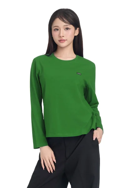 ÁO THUN COTTON TAG TAY DÀI XANH RÊU