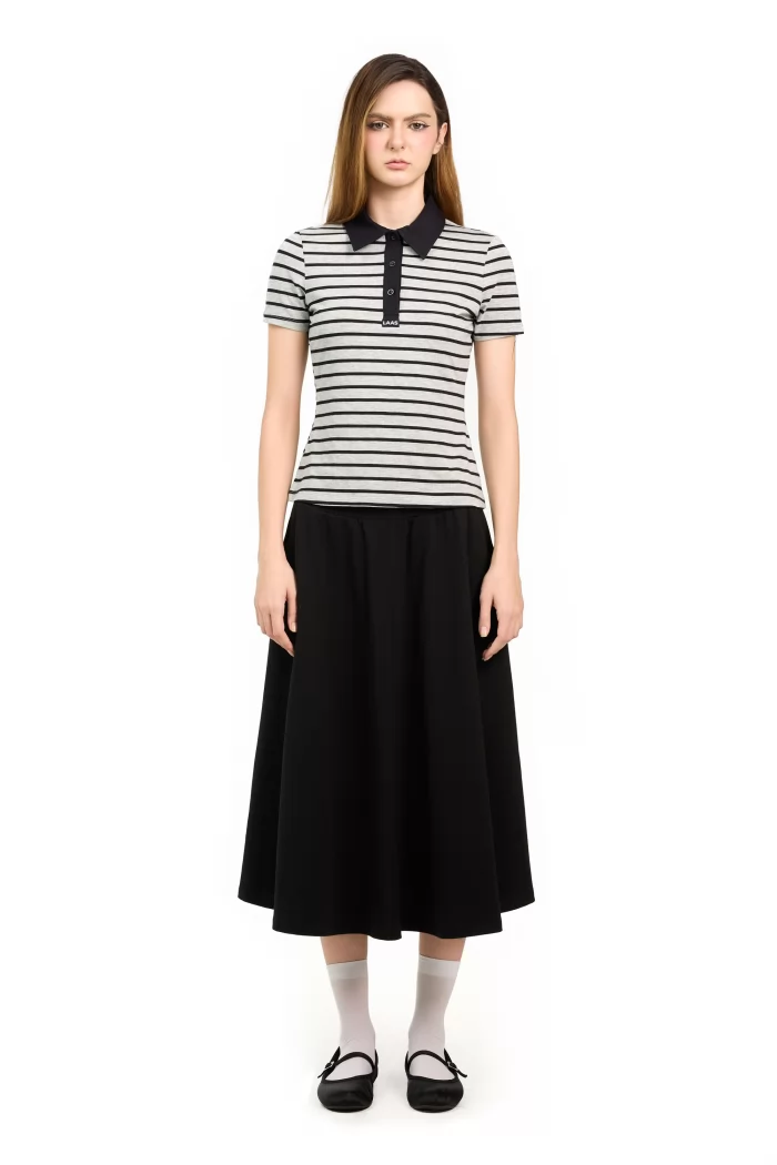 CHÂN VÁY XÒE CÁ SẤU ĐEN