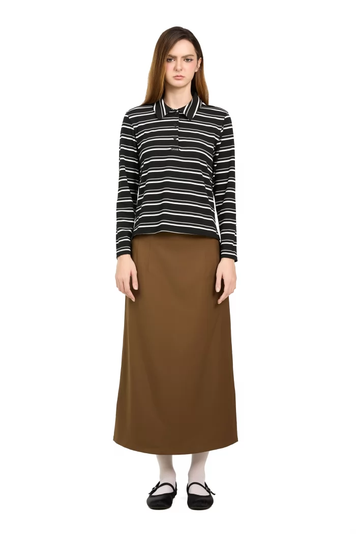 CHÂN VÁY DÀI XẺ GIỮA SAU NÂU