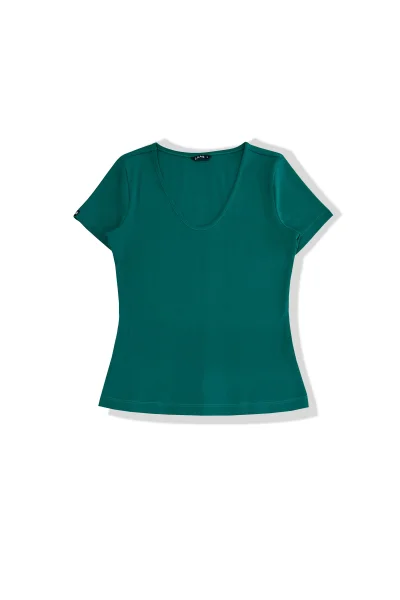 ÁO RIP COTTON CỔ V XANH BẠC HÀ