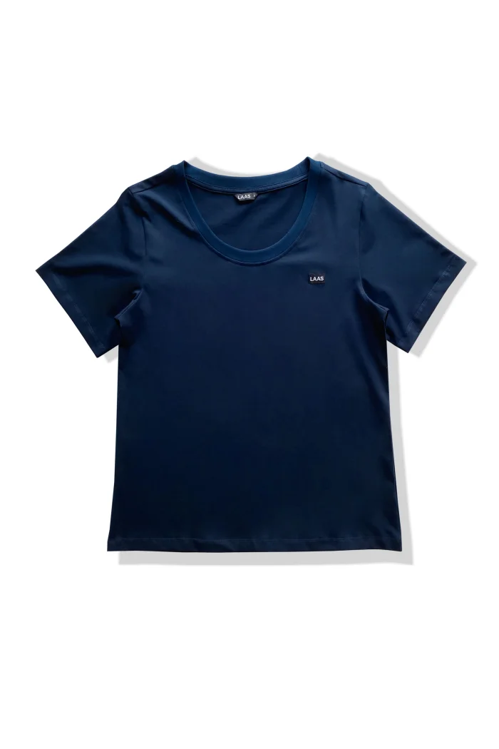 ÁO THUN COTTON CỔ RỘNG XANH ĐEN