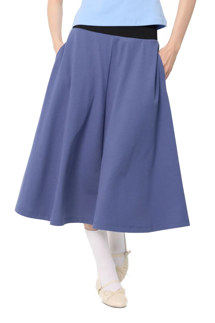 CHÂN VÁY XÒE CÁ SẤU XANH KHÓI