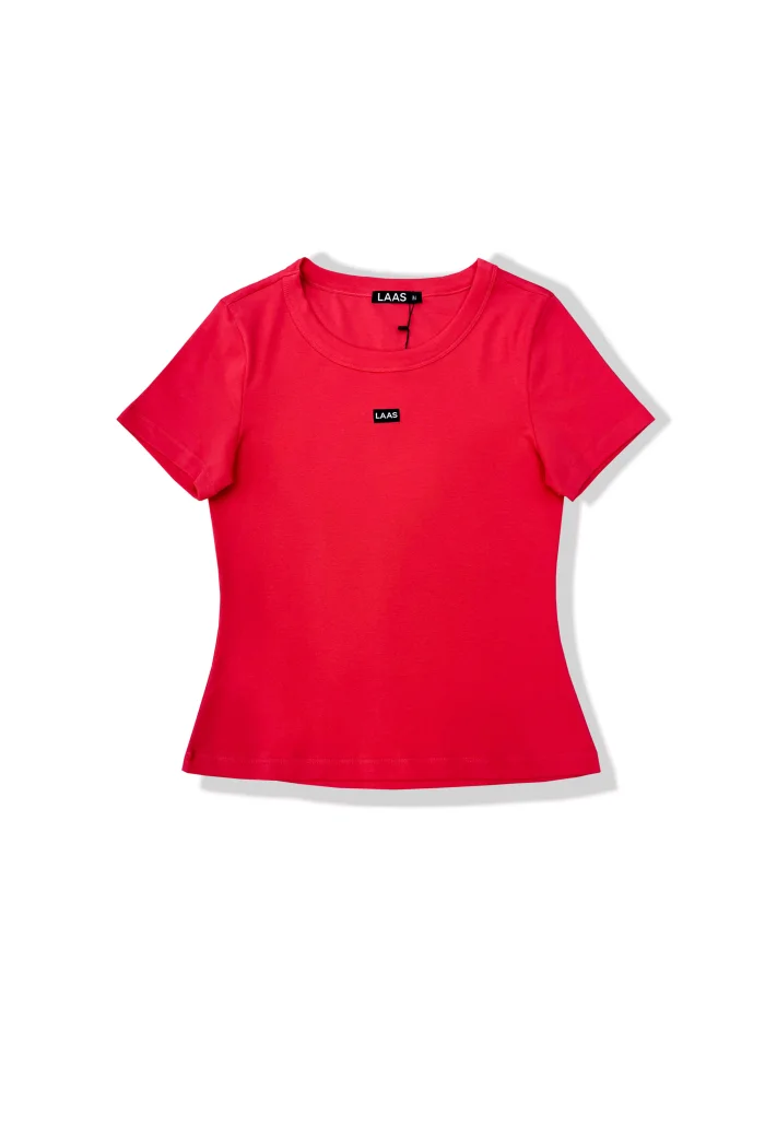 ÁO RIP COTTON CỔ TRÒN HỒNG SON